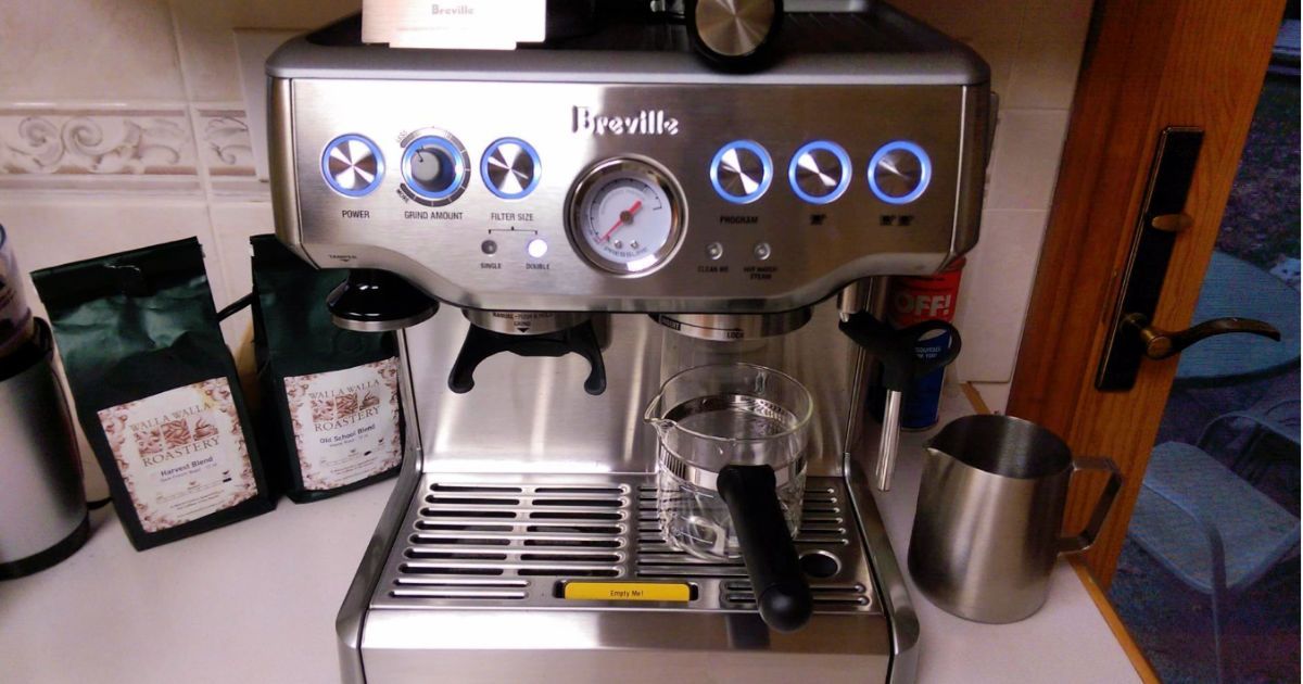 المعلق شواية عقدة  سعر ماكينة بريفيل 870 للقهوة Breville Barista Express BES870XL امازون، ساكو  