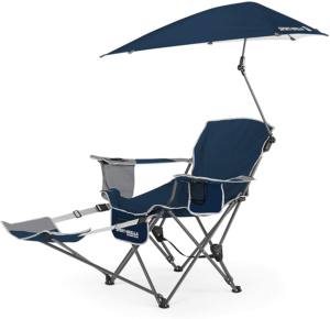 كرسي استرخاء 3 مواضع من Sport-Brella مع مظلة ومسند للقدمين قابلين للإزالة