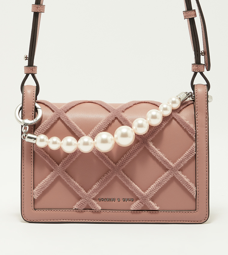 Pink bag with pearls, Charles & Keith bags